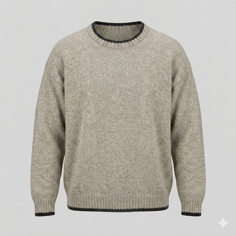 90s Woolrich Sweater Mens L Gray Relaxed Wool Blend Handframed Vintage Crewneck